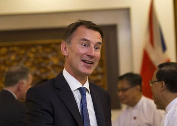 Britain's Foreign Secretary Jeremy Hunt talks during a meeting with government officials  Picture: AP