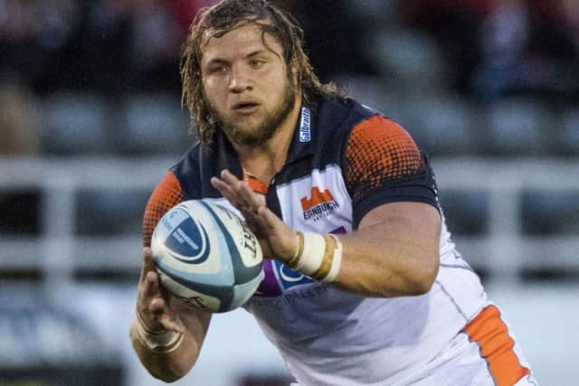 Edinburgh's Pierre Schoeman was given his marching orders nine minutes from time. Picture: Gary Hutchison/SNS/SRU