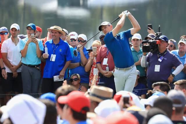 World No1 Justin Rose hits a drive during the weekend's Tour Championship in the US. Picture: Sam Greenwood/Getty