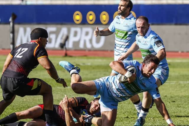DTH Van der Merwe, who scored two tries for Glasgow Warriors against Southern Kings, is thwarted on this occasion. Picture: Getty.