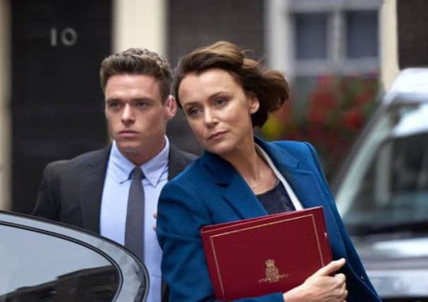 Keeley Hawes and Richard Madden in Bodyguard. Picture: BBC