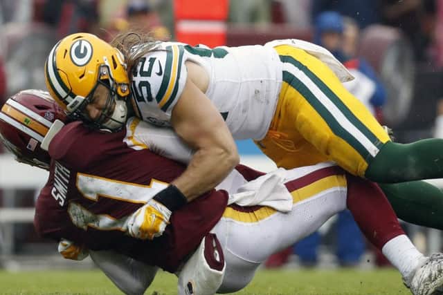 Clay Matthews hit on Washington Redskins quarterback Alex Smith was a major talking point. Picture: AP.