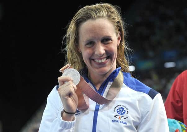 Hannah Miley with her 2018 Commonwealth Games silver medal. Picture: Garry Bowden/SIPPA