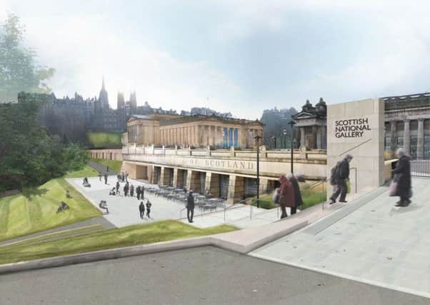 Artist impressions of plans for the revamp of the Scottish National Gallery (SNG) and part of Princes Street Gardens