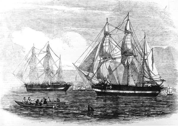 The ships HMS Erebus and HMS Terror used in Sir John Franklin's ill-fated attempt to discover the Northwest passage. Original Publication: Illustrated London News, 24th May 1845  PIC: Illustrated London News/Getty Images