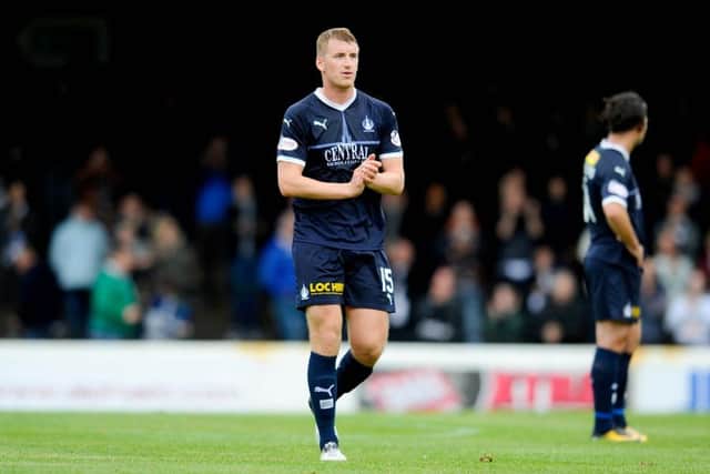 15-09-2018. Picture Michael Gillen. AYR. Somerset Park. Ayr United FC v Falkirk FC. SPFL Championship, Scottish Championship, Ladbrokes Championship. Scott Harrison 15 at the end of the game.