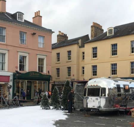Filming for Marks and Spencer's Christmas advert took place in Kelso's, with artificial snow and Christmas trees.