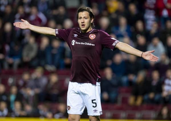 Peter Haring, who took his goal tally for Hearts to four on Wednesday, is encouraged that everybody in our team can score). Picture: SNS.