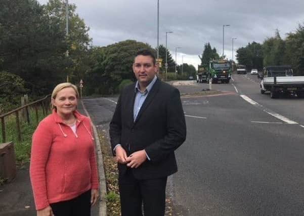 Councillor Pauline Winchester and Conservatives Lothian List MSP Miles Briggs at the Hillend junction.