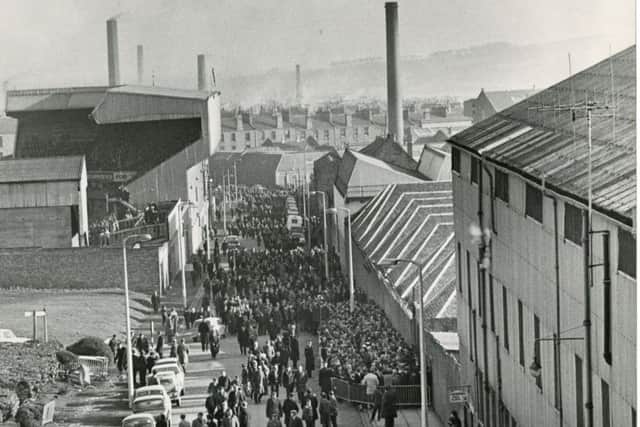 Crowds at Tannadice Street before the game between Dundee and Rangers. Pic: I Davidson/DC Thomson
