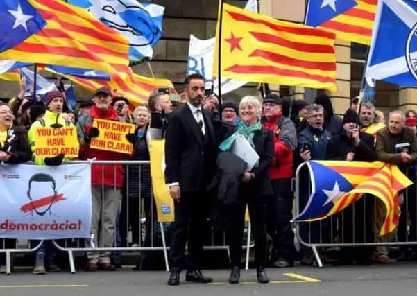 The Catalan flag is among those on the police list.