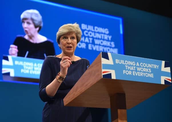 Prime Minister Theresa May pictured at the 2017 Conservative Party annual conference. Picture: Joe Giddens/PA Wire
