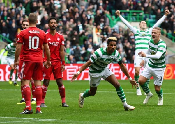 Celtic's Scott Sinclair celebrates his goal. Pic: SNS/Craig Williamson
