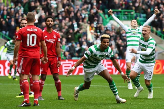 Celtic's Scott Sinclair celebrates his goal. Pic: SNS/Craig Williamson