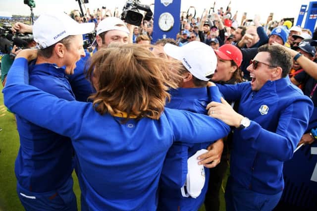 European stars celebrate after winning back the Ryder Cup. Picture: Getty