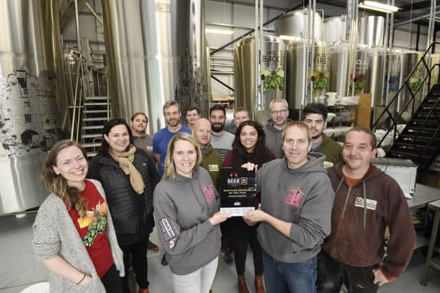 Pic - Greg Macvean - 01/10/2018 -  Stewart Brewing celebrate winning best brewery award at their brewery in Loanhead.  .