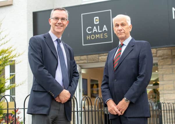 Ian Gardener and Sir Robert Clerk, Midlothian young peolple awards.
CALA Homes (East) to present cheques to successful applicants of the Midlothian Bursary at Mayburn Park, Straiton.