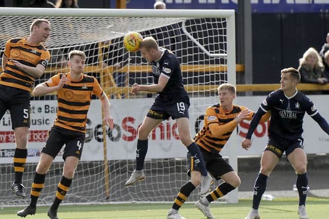 29-09-2018. Picture Michael Gillen. ALLOA. Indodrill Stadium. Alloa Athletic v Falkirk FC. SPFL Championship, Scottish Championship, Ladbrokes Championship. Falkirk goal, Zak Rudden 19.