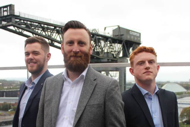 From left: Kyle Smith, Kris Flanagan and Jack Ramage of the Edinburgh-based recruitment firm. Picture: contributed.
