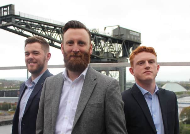 From left: Kyle Smith, Kris Flanagan and Jack Ramage of the Edinburgh-based recruitment firm. Picture: contributed.