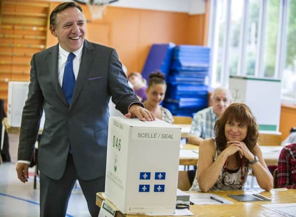 Coalition Avenir QuÃ©bec founder FranÃ§ois Legault votes in yesterdays election. Picture: Getty
