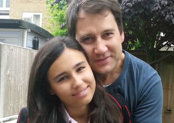 Natasha Ednan-Laperouse, seen with her father Nadim, died after eating a sandwich containing sesame seeds, which were not listed in the ingredients (Family photograph via PA)