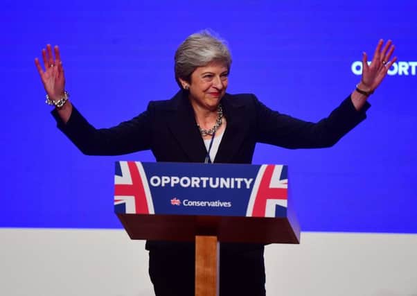 Theresa May at conference. Picture: Victoria Jones/PA Wire