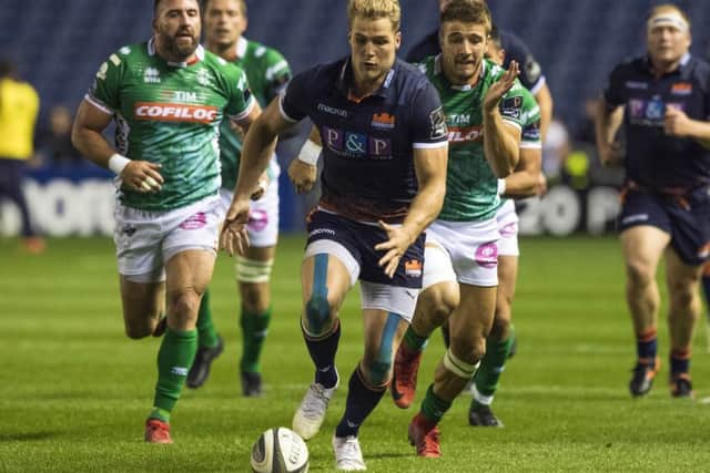 Edinburgh winger Duhan van der Merwe used to play for Montpellier. Picture: Gary Hutchison/SNS