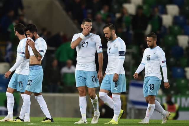 Dejected Israel players walk off following a friendly against Northern Ireland. Pic: Charles McQuillan/Getty Images