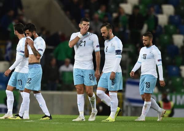 Dejected Israel players walk off following a friendly against Northern Ireland. Pic: Charles McQuillan/Getty Images