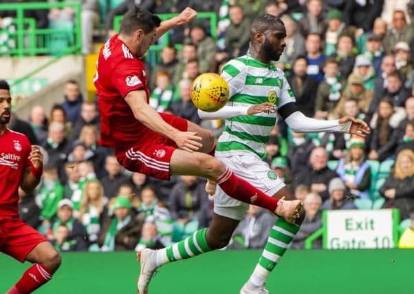 Aberdeen's Scott McKenna has been given a two-match ban for his challenge on Celtic's Odsonne Edouard. Picture: SNS