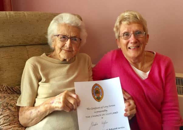 Sheila Wyles with her long-service award, and above with her husband, Albert, who died in the 1960s. Picture: contributed