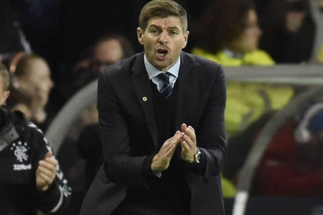 Rangers manager Steven Gerrard watched his side defeat Rapid Vienna 3-1. Picture: SNS