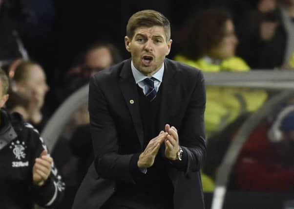 Rangers manager Steven Gerrard watched his side defeat Rapid Vienna 3-1. Picture: SNS