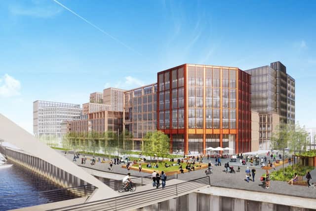 An architectural image of Barclays new campus at Buchanan Wharf. Picture: Contributed