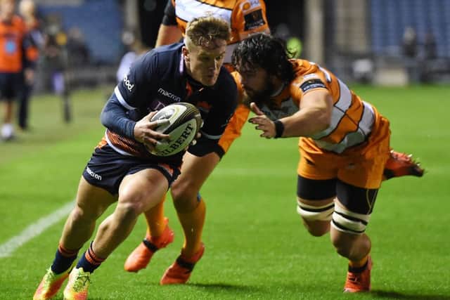 Edinburgh's Darcy Graham scores in the first half against Cheetahs. Picture: Gary Hutchison/SNS/SRU