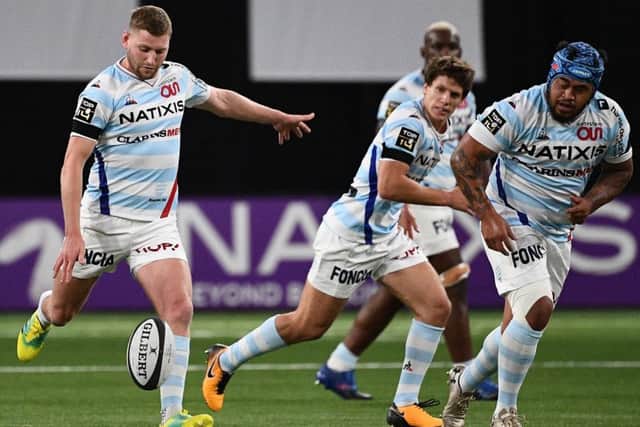 Scotland stand-off Finn Russell, left, has impressed for Racing. Picture: Franck Fife/AFP/Getty Images)