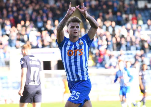 Kilmarnock's Eamonn Brophy celebrates his goal. Pic: SNS/Craig Williamson