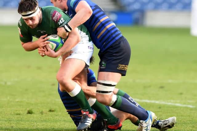 Hawick's Shawn Muir (left). Pic: SNS/SRU