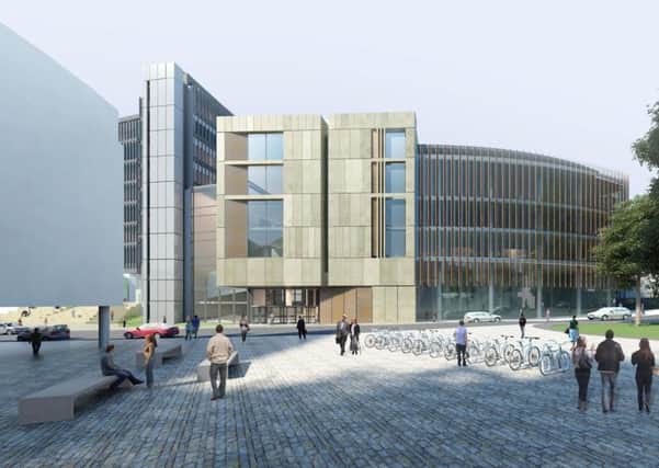 Artists impression issued by HLM of a new Â£90 million building at the University of Glasgow, which has been named in honour of one of its former students who became the first African American to get a medical degree. Picture: HLM/PA Wire.