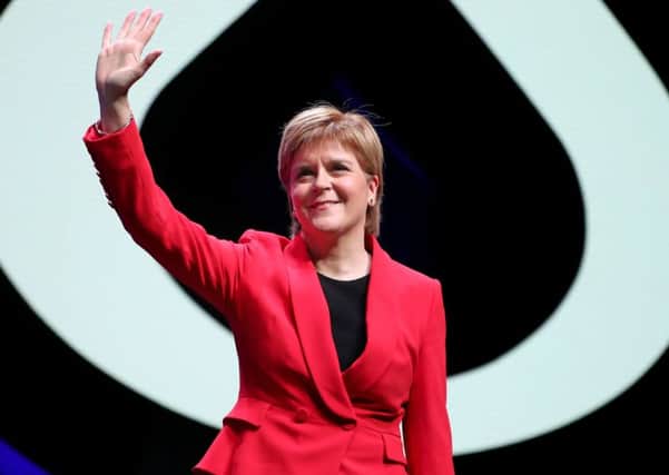 First Minister Nicola Sturgeon arrives for the SNP autumn conference at the SEC, Glasgow.  Picture: Jane Barlow/PA Wire