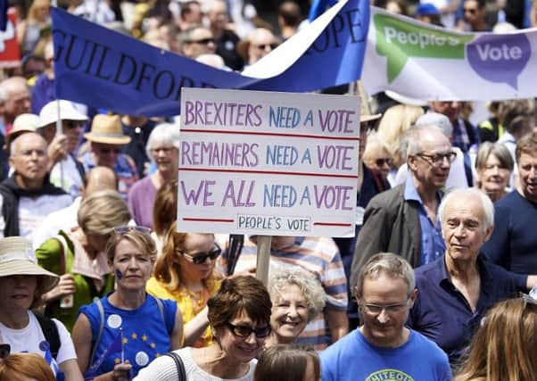 Demonstrators at the Peoples March in central London in June. Picture: Niklas Hallen/AFP/Getty