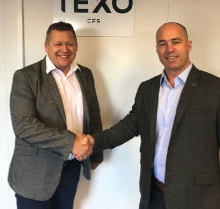 Andrew Robson, newly appointed managing director at Texo CFS, and Darren Carlisle, operations director at Texo CFS. Picture: Contributed