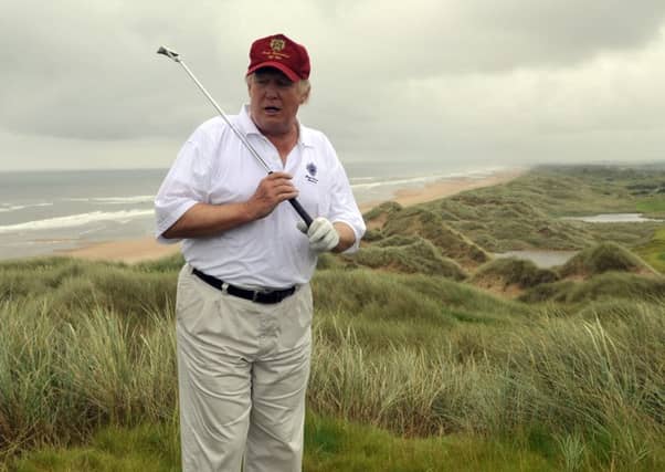 Donald Trump plays Trump International Golf Links in Balmedie, Aberdeenshire (Picture: Phil Wilkinson)