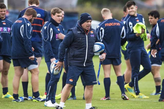 Richard Cockerill prepares his Edinburgh team for their Champions Cup clash against Montpellier. Picture: Gary Hutchison/SNS