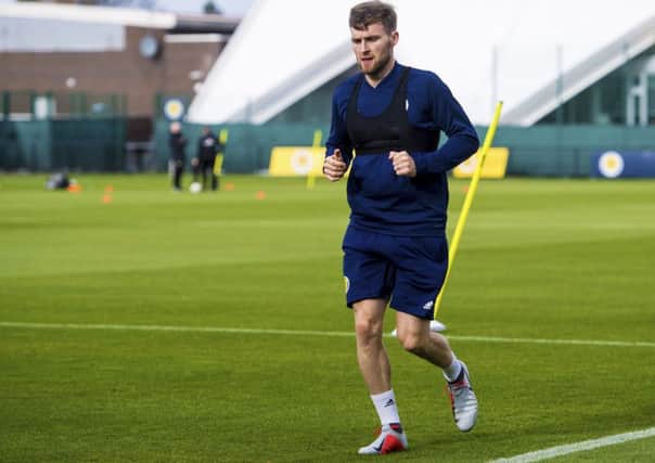 Stephen O'Donnell during training ahead of Scotland's Nations League clash against Israel.