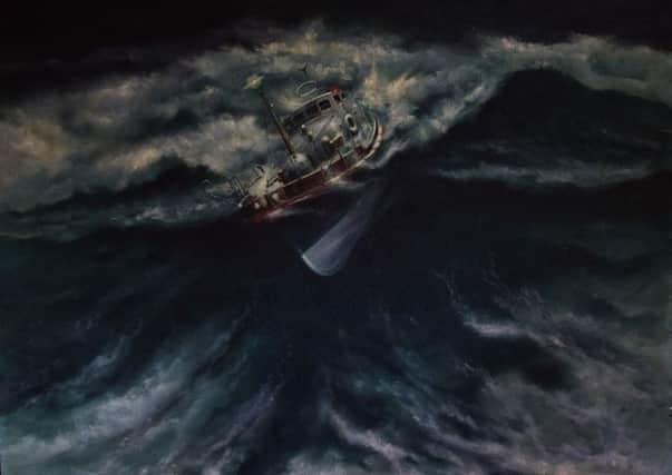 Painting of the TGB lifeboat which capsized off Hoy on March 17 1969 killing all eight crew on board. The painting hangs in Longhope Lifeboat Museum which is now raising funds to preserve its future. PIC: Contributed.