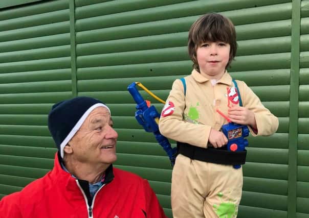 Jacob Suttie, aged four, met his hero Bill Murray while dressed as his character in Ghostbusters.