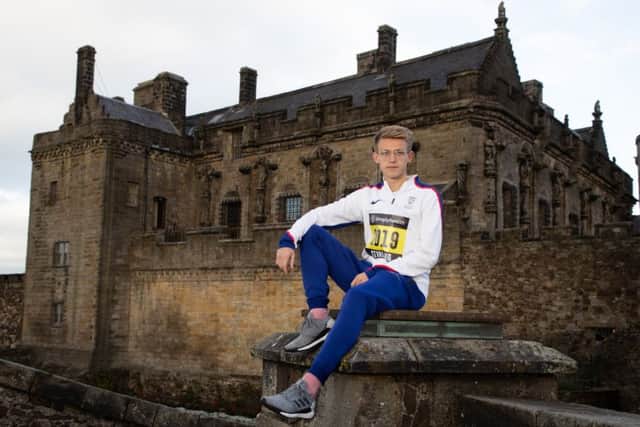 Scottish athlete Luke Traynor at Stirling Castle to promote the Simplyhealth Great Stirling XCountry which will take place on 12 January. Picture Mark Gibson/Great Run Company