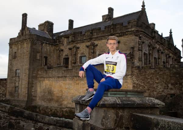 Scottish athlete Luke Traynor at Stirling Castle to promote the Simplyhealth Great Stirling XCountry which will take place on 12 January. Picture Mark Gibson/Great Run Company